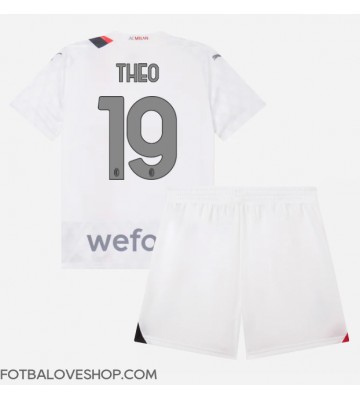 AC Milan Theo Hernandez #19 Dětské Venkovní Dres 2023-24 Krátký Rukáv (+ trenýrky)